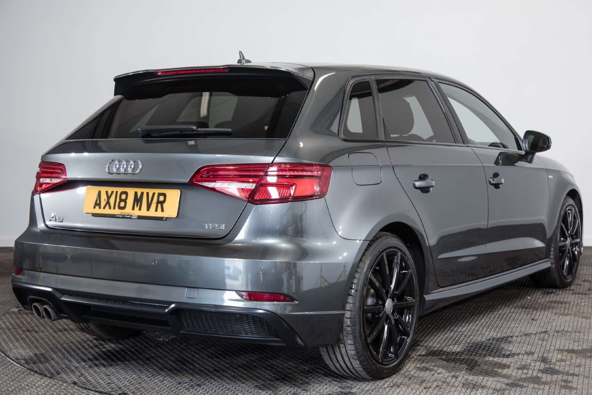 AUDI A3 2018 (18) 1.5 TFSI COD BLACK EDITION SPORTBACK 5DR PETROL MANUAL EURO 6 (S/S) (150 PS - 2018 - £10,500