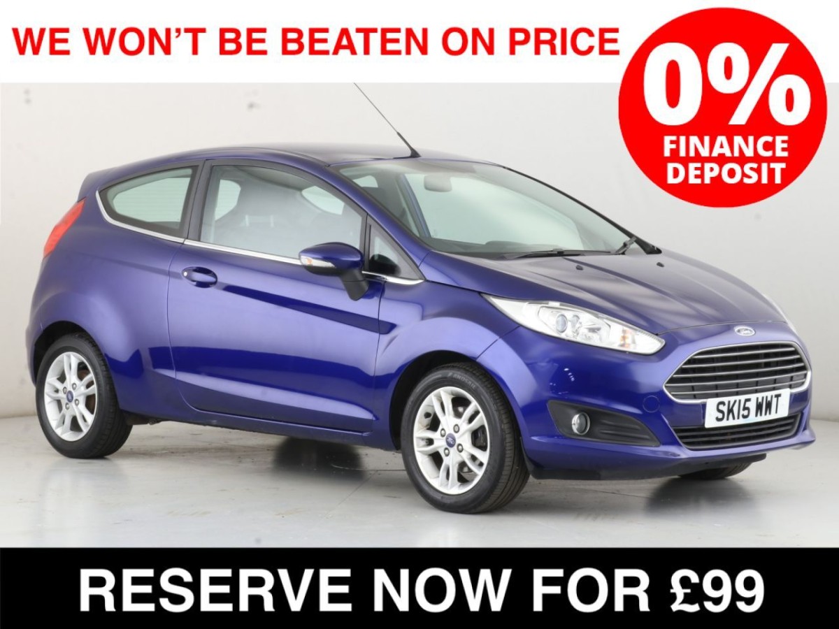 FORD FIESTA 1.0 ZETEC 3D 79 BHP - 2015 - £6,300