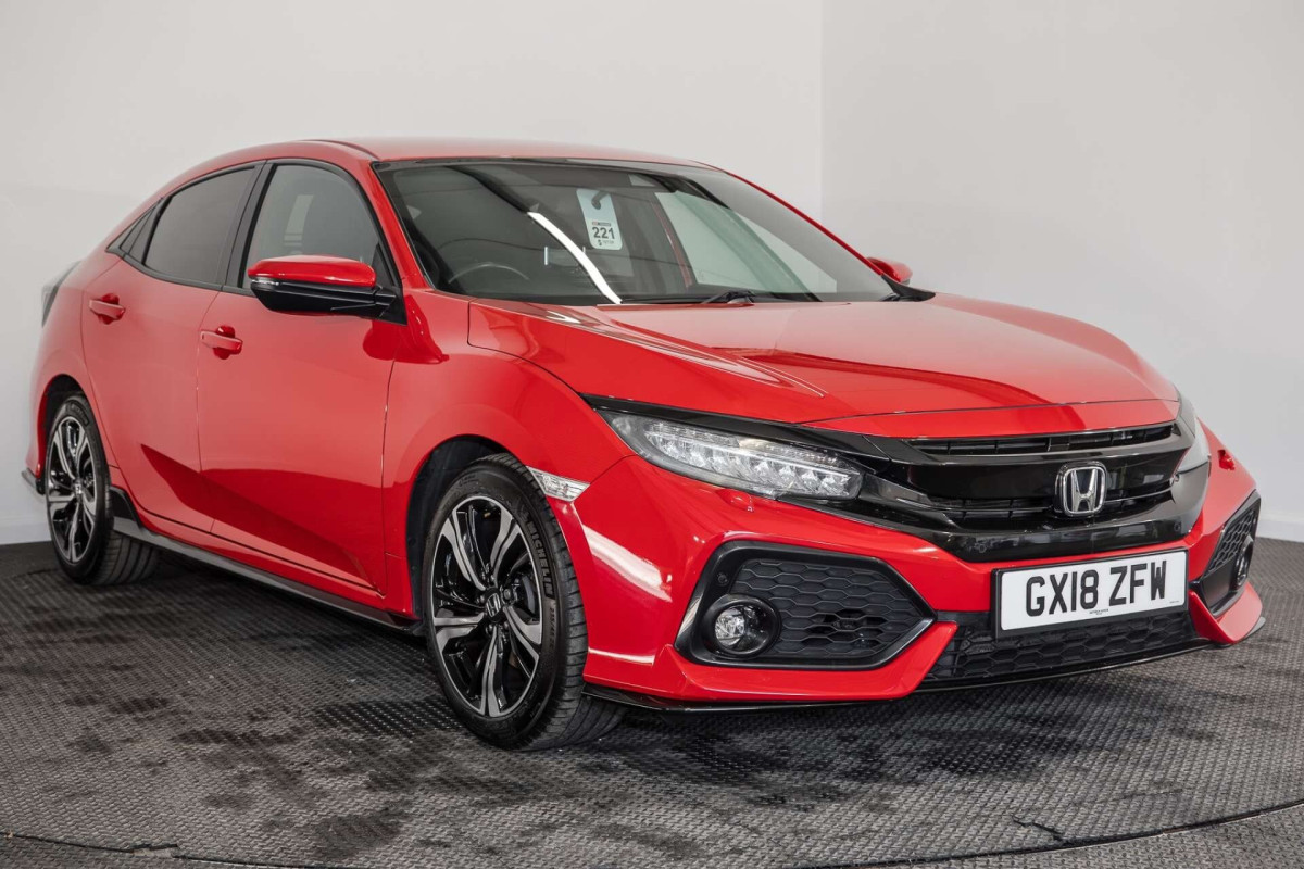 HONDA CIVIC 2018 (18) 1.5 VTEC TURBO SPORT HATCHBACK 5DR PETROL MANUAL EURO 6 (S/S) (182 PS) - 2018 - £13,000